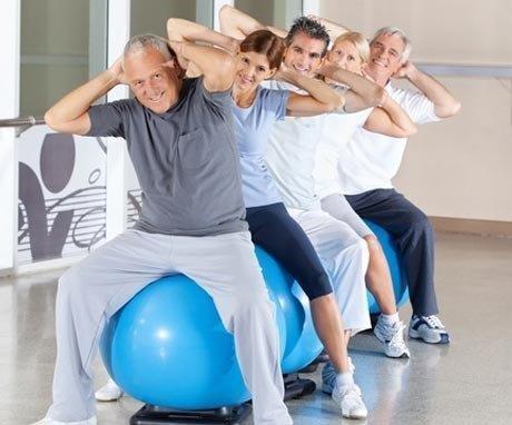 Older adults in a fitness class at a Three Rivers area senior center
